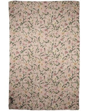 Dolce & Gabbana Silk Floral Chiffon Long Stole Scarf - Brown