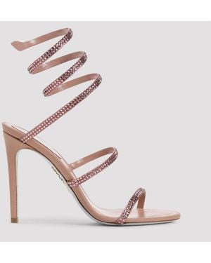 Rene Caovilla Snake Sandals - Pink