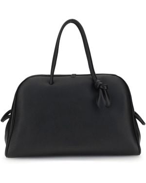 Jacquemus Le Grand Tourisme Travel Bag Calf Leather Bos Taurus Handbags - Black