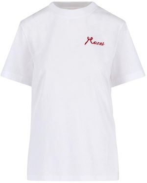 Marni Embroidered Logo T-Shirt - White