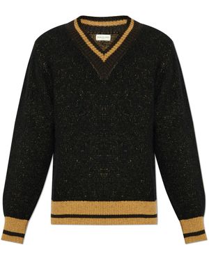 Dries Van Noten Alpaca-Blend V-Neck Jumper - Black