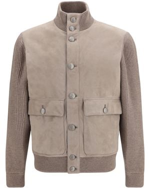 Brunello Cucinelli Suede Jacket - Gray
