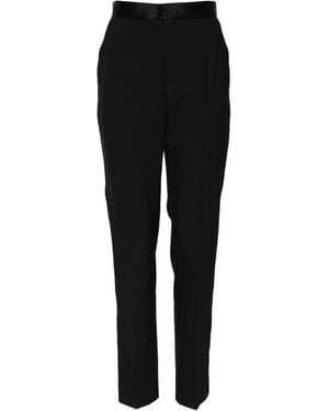 Dolce & Gabbana Highwaisted Satin Waistband Pants - Black