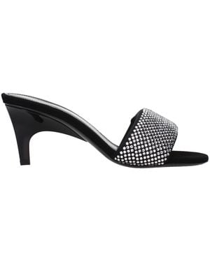 The Attico Fabric Stiletto Heel Sandals - Black