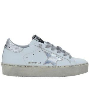 Golden Goose White Calf Leather Bos Taurus Low Top Trainers - Blue