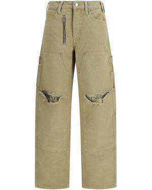 Alexander Wang Zip Carpenter Pants Cotton Jean - Green