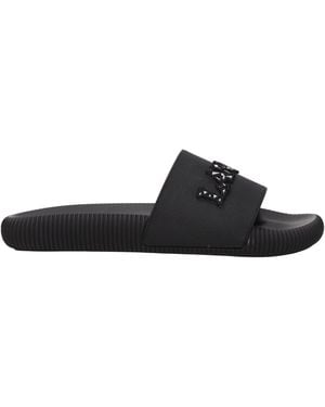 Lanvin Embellished Logo Slides - Black