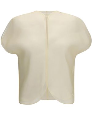 KHAITE Briar Silk Organza Top - White