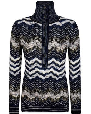 Missoni Zig-Zag Knit Sweater - Blue