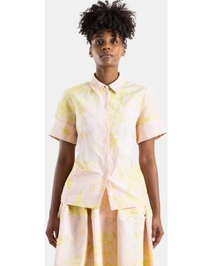 Erdem Chartreuse Floral Short-Sleeved Shirt - Natural