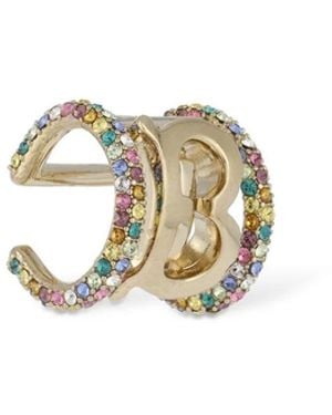 Burberry Tb Pave Logo Earcuff - Metallic