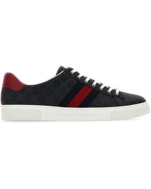 Gucci Gg Supreme Fabric Ace Trainers - Black