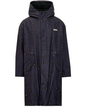 Marni Draft Flower Trench Coat - Blue