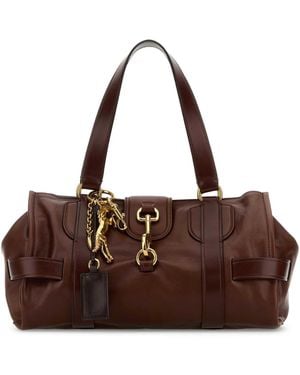 Chloé Leather Kerala 25 Shopping Bag - Brown