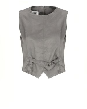 MM6 by Maison Martin Margiela Viscose Gilet - Gray