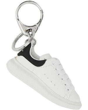 McQueen Leather Key Ring - White