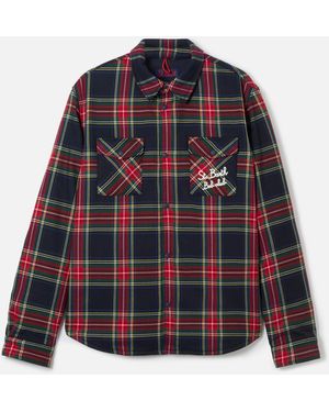 Mc2sb Overshirt Chalet With Pocket And St. Barth Bob Club Embroidery Jacket - Blue