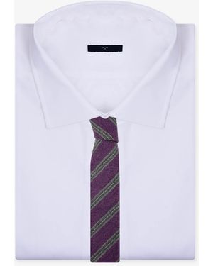 Larusmiani Tie Porta Nuova Regimental - White