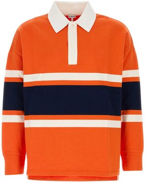 Loewe Cotton Oversize Polo Shirt - Orange