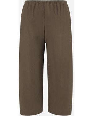 KHAITE Trousers Wide-Leg Cotton - Brown