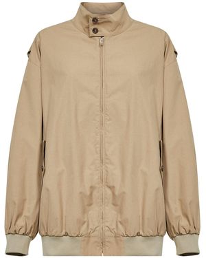 MM6 by Maison Margiela Cotton Oversized Bomber Jacket - Natural