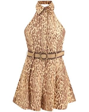 Zimmermann Leopard Short Dress - Natural