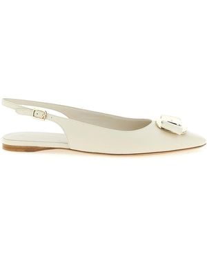 Ferragamo Zelmy Slingback Flat - White