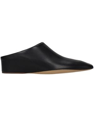 Jil Sander Leather Slippers - Black