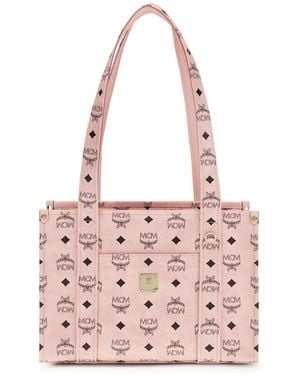 MCM Aren Visetos Tote Bag - Pink
