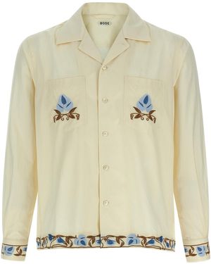 Bode Noveau Vine Shirt Cotton Shirt, Blouse - Natural