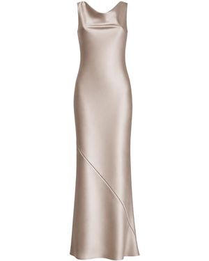 Blanca Vita Chalk Satin Anjea Long Dress - Natural