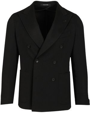 Tagliatore Montecarlo Doppio Petto Boucle - Black