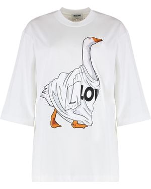 Moschino Crew-Neck Cotton T-Shirt T-Shirts & Jerseys - White
