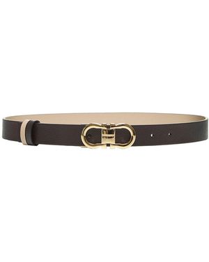 Ferragamo Fixed Gancini Belt - White