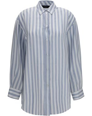 Gucci Baiadera Silk Jacquard Shirt - Blue