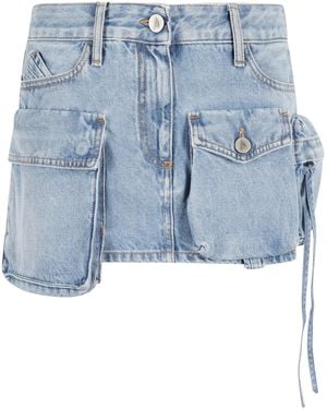 ワンピース THE ATTICO Women Short Skirts 250WCR00136184 Dark Blue Fay'' washed blue mini skirt for Women | THE ATTICO®