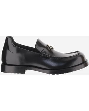 Balenciaga Leather Loafer With Logo Calf - Black