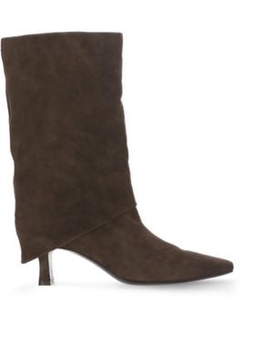 Julie Dee Leather Boots - Brown