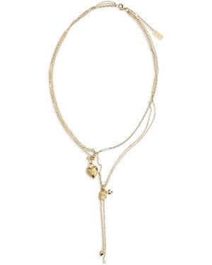 Chloé Paddington Mini Necklace Brass Necklaces - White