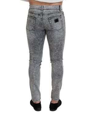 Dolce & Gabbana Slim Fit Wash Stretch Cotton Denim Jeans Clothing - Grey
