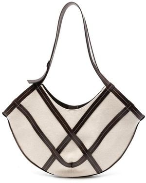 Hereu Tote Bag Interwoven Design Cotton: 75 - Black