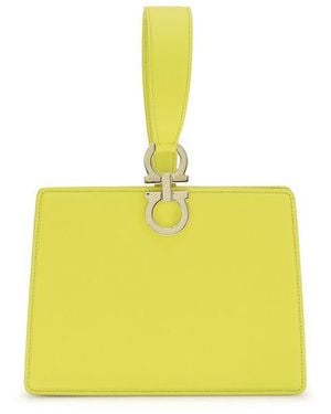 Ferragamo Leather Clutch - Yellow