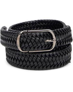 Slowear Woven Leather Belt - Black