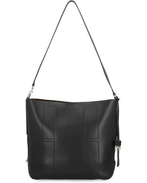 Hogan Hobo Bag Hocket Media Leather Shoulder - Black