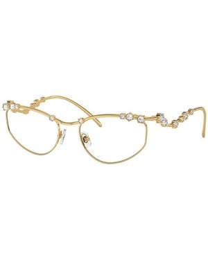 Swarovski Eyeglasses Geometric Full Rim, With Stone Frame And Clear Demo Lenses Lens Sk10154004 Sunglasses - Metallic