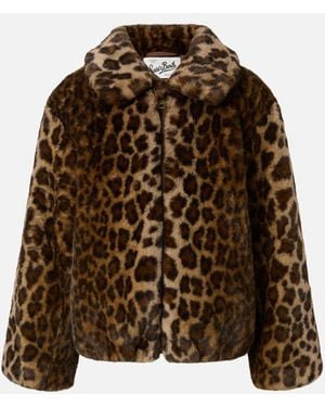 MC2 Saint Barth Aveline Faux-Fur Jacket With Leopard Print - Brown