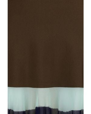 Fendi Long Dress With Striped Skirt Multi - Multicolor
