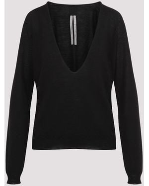 Rick Owens Extreme V-Neck Pullover - Black