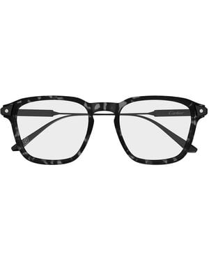 Cartier Cartier Ct0611O Santos De Cartier 004 Havana Glasses - Black