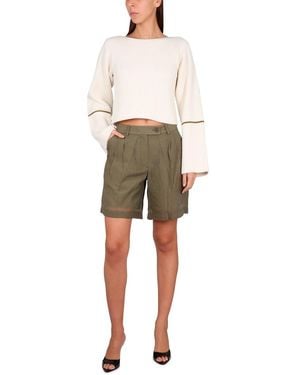 Helmut Lang Short Transparent Cupro - Natural